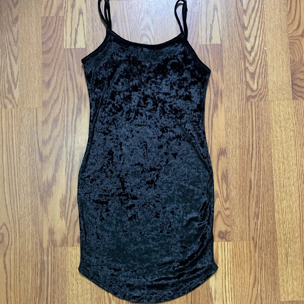 Black velvet dress